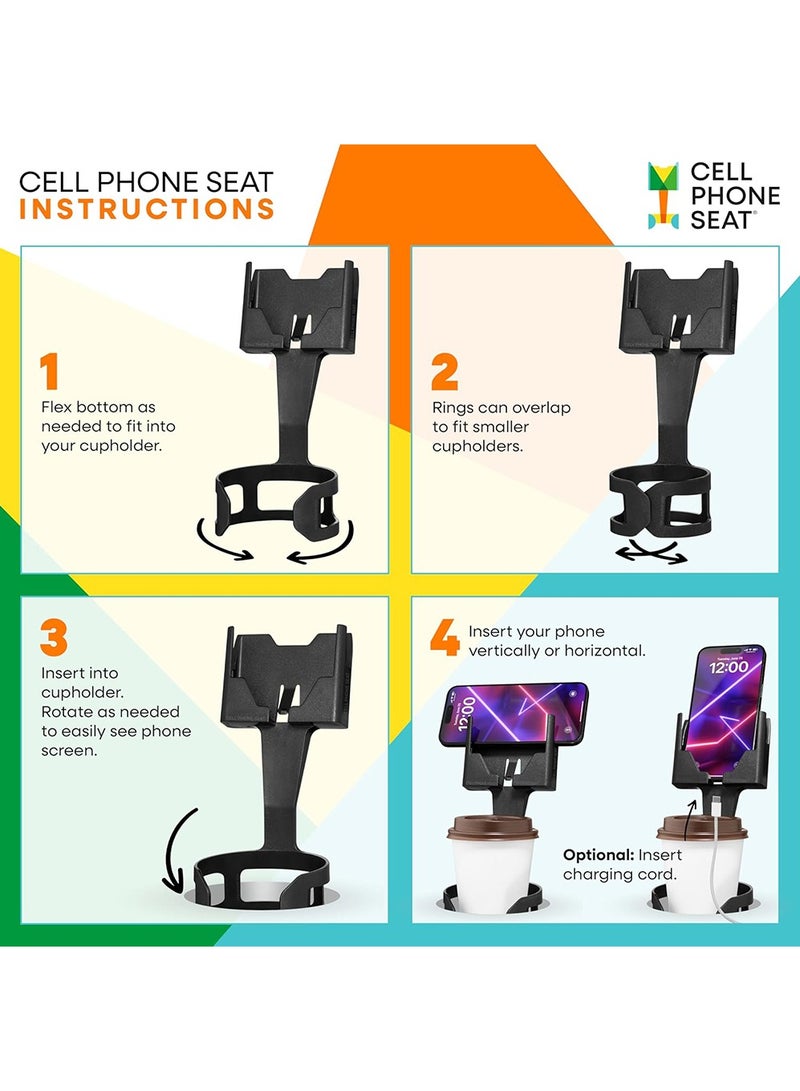 شينيو حامل أكواب متعدد الوظائف وحامل أكواب محمول 2 في 1 متوافق مع جميع الهواتف الذكية وعلب المشروبات وحاملات أكواب السيارة وملحقات السيارات الداخلية - Image 5