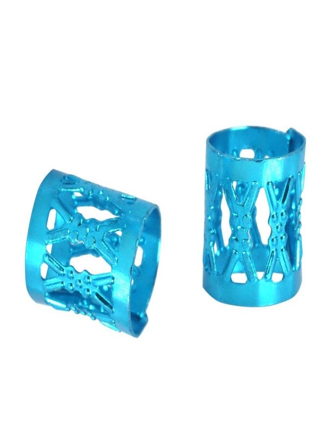 Cocoarm 100 Pcs Colorful Adjustable Hair Braid Beads Rings Cuff Hair Beauty Decoration Tool Dreadlocks Beads Hair Braid Rings Clips Dread Locks Hair Braiding Cuffs Decoration Accessories Jewelry(Blue) - Image 3