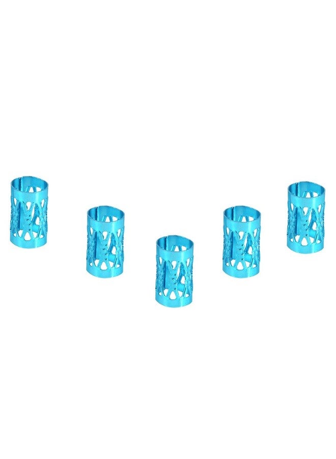 Cocoarm 100 Pcs Colorful Adjustable Hair Braid Beads Rings Cuff Hair Beauty Decoration Tool Dreadlocks Beads Hair Braid Rings Clips Dread Locks Hair Braiding Cuffs Decoration Accessories Jewelry(Blue) - Image 2