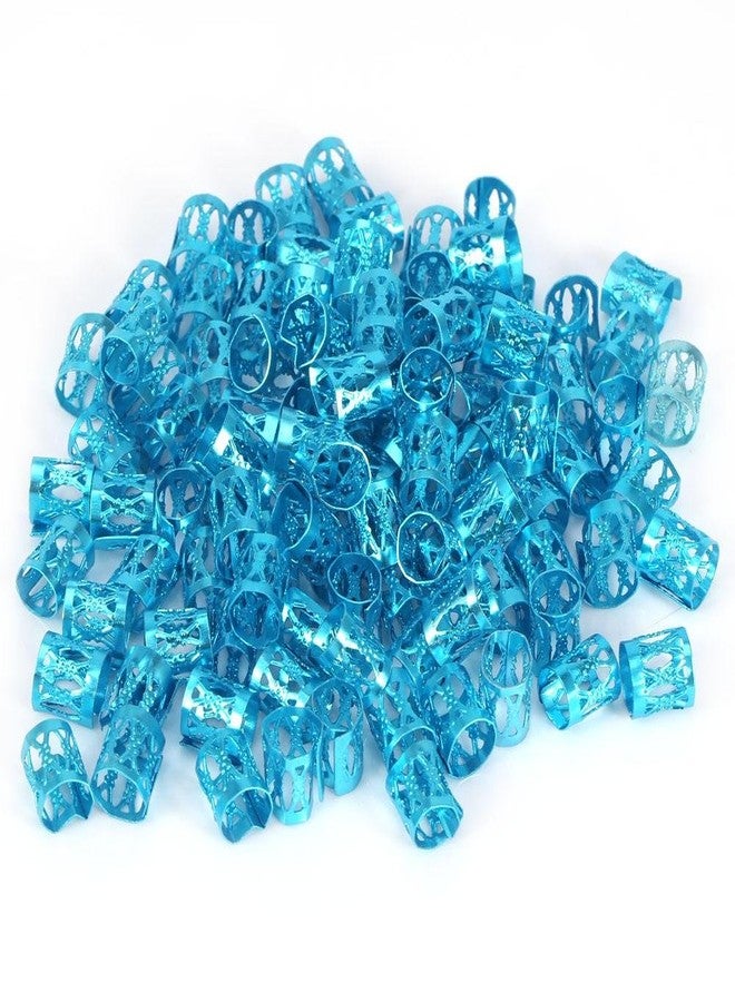 Cocoarm 100 Pcs Colorful Adjustable Hair Braid Beads Rings Cuff Hair Beauty Decoration Tool Dreadlocks Beads Hair Braid Rings Clips Dread Locks Hair Braiding Cuffs Decoration Accessories Jewelry(Blue) - Image 1