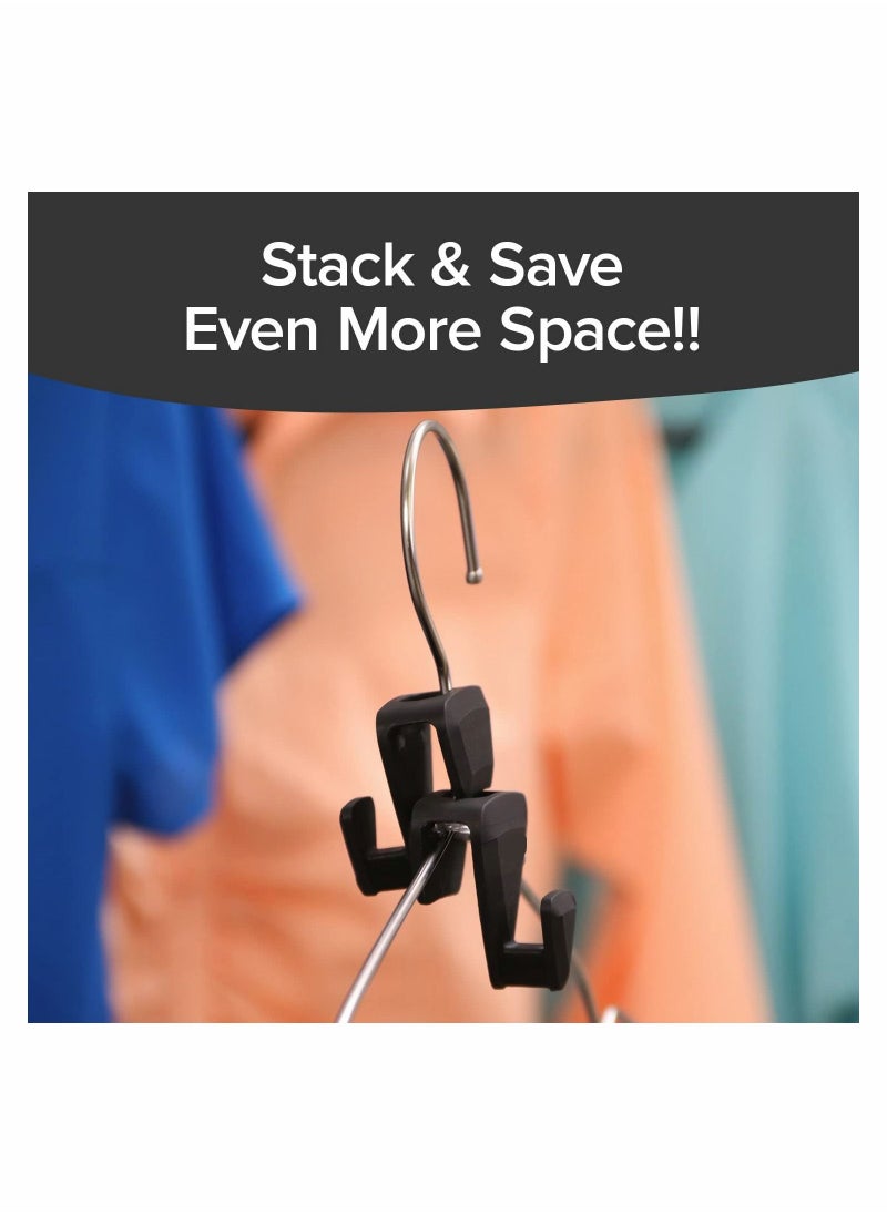 Y&D Clothes Hanger Connector Hooks, Ultra- Premium Space Saving Extender Closet Organizer, Triple 18 Value Pack, Black, 2 in.  - Image 2