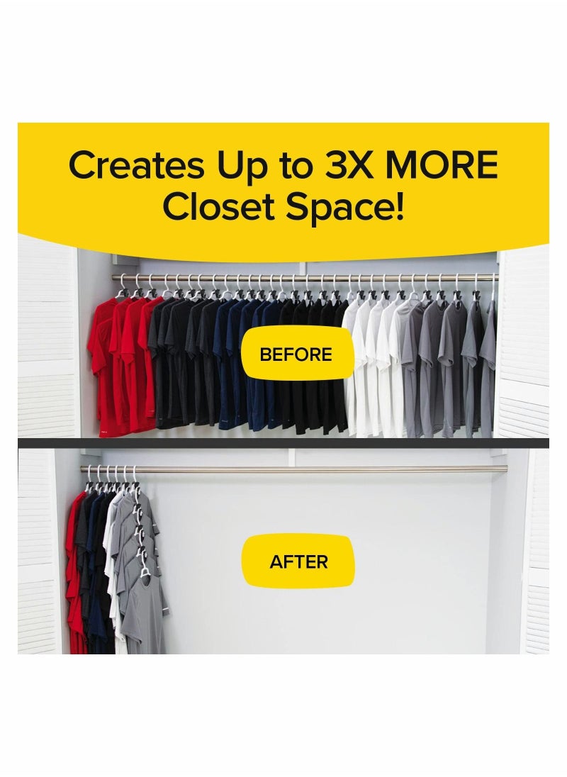 Y&D Clothes Hanger Connector Hooks, Ultra- Premium Space Saving Extender Closet Organizer, Triple 18 Value Pack, Black, 2 in.  - Image 4