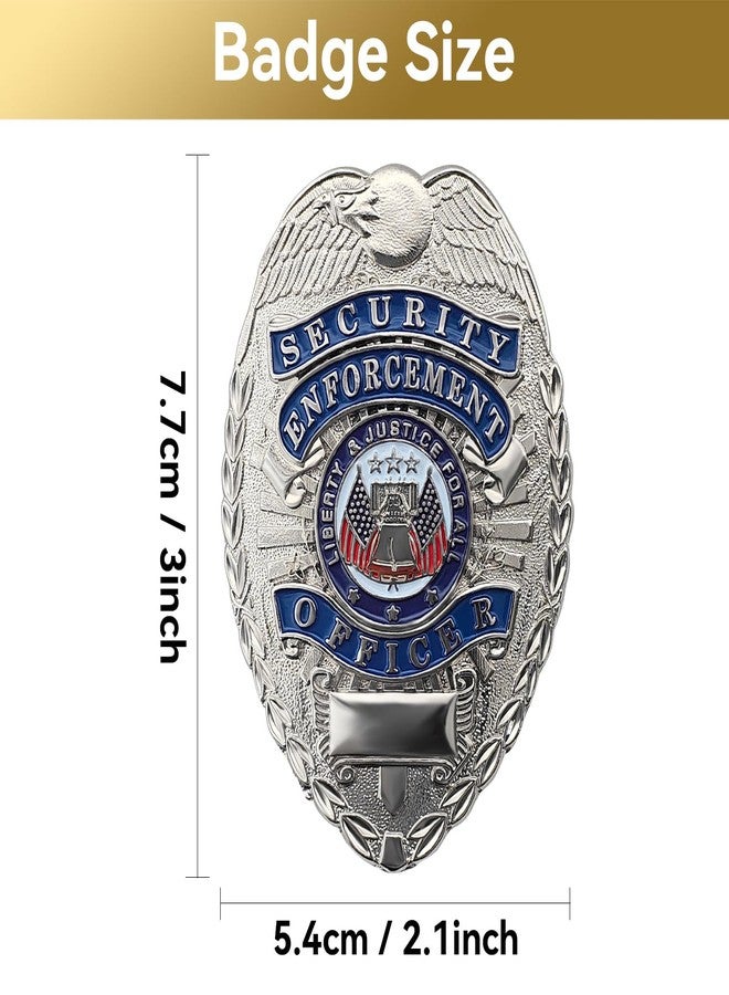 ZESION Security Badges, Pretend Play Role Play Brooch Prop for Dress Up, Cosplay - Silver - Image 2