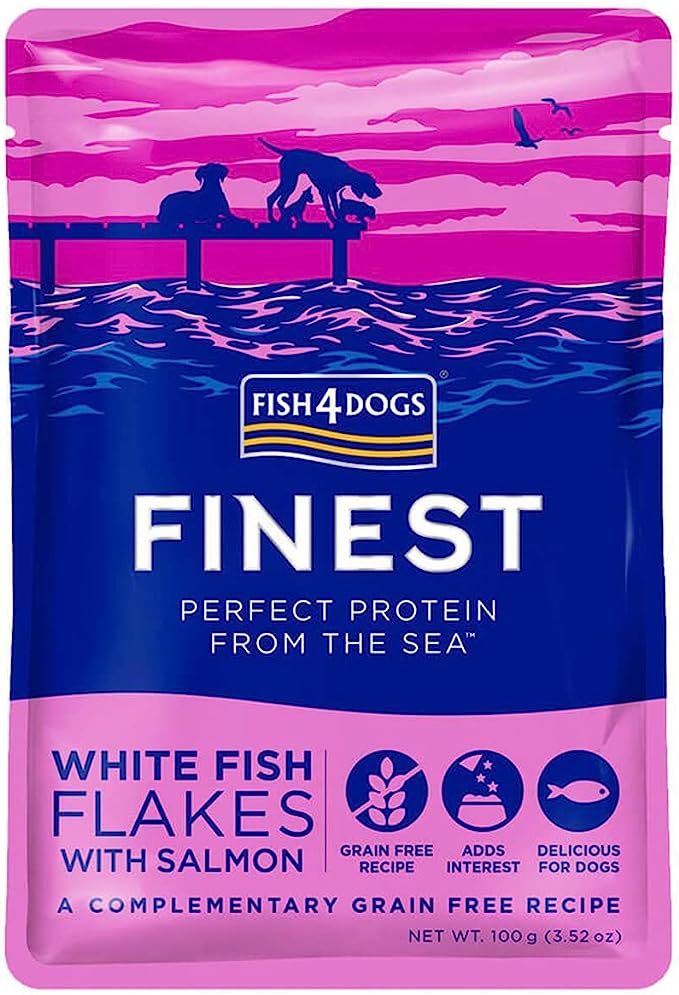 Fish4Dogs Finest White Fish Flakes with Salmon Wet Food 100gm