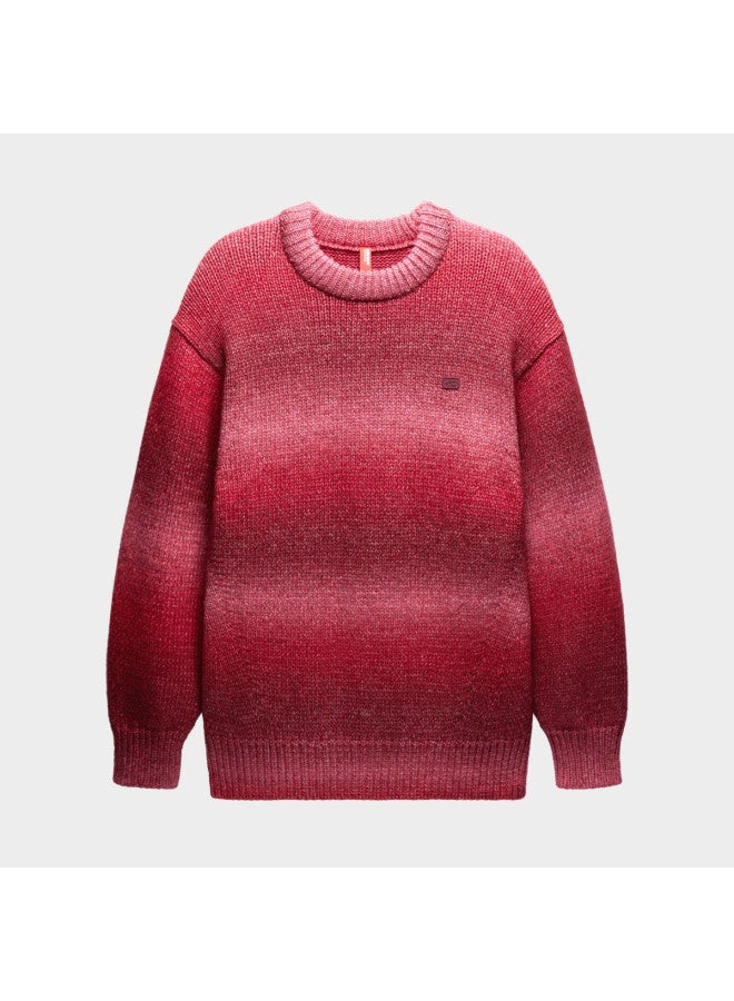 Bananain 503+++ Round Neck Wool Sweater Unisex Couple Style Thickened Warm Premium Gradient Color - Image 2