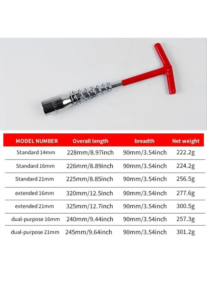 14 16 21mm 3 Pc Spark Plug Socket Wrench Set Universal Removal Installation Tool - Image 3