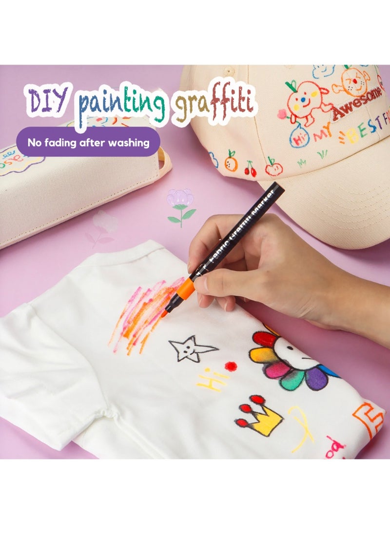 JFYP 12 Pcs painting marker pen set clothes shoes DIY creative painting pen waterproof non-fading marker children's creative painting - Image 4