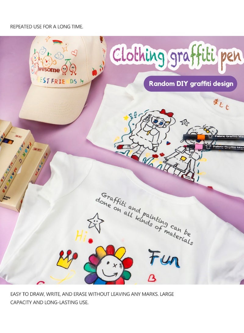 JFYP 12 Pcs painting marker pen set clothes shoes DIY creative painting pen waterproof non-fading marker children's creative painting - Image 5