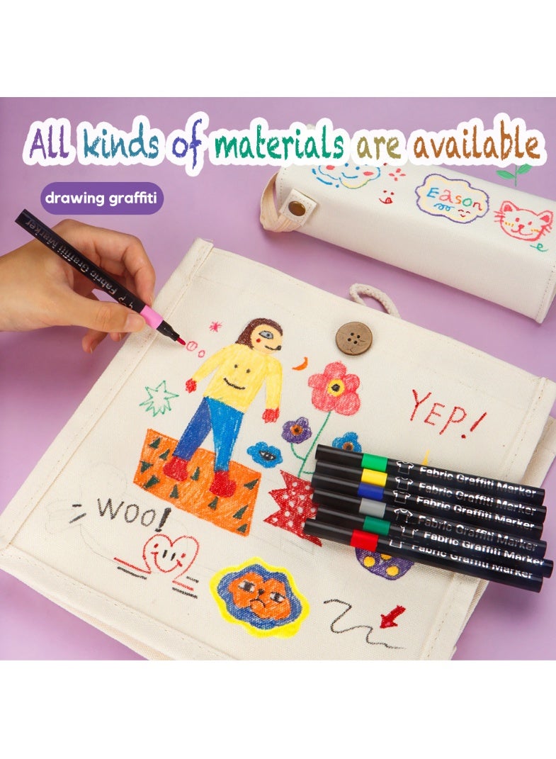 JFYP 12 Pcs painting marker pen set clothes shoes DIY creative painting pen waterproof non-fading marker children's creative painting - Image 3