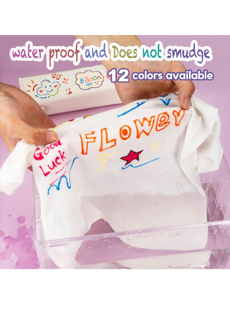JFYP 12 Pcs painting marker pen set clothes shoes DIY creative painting pen waterproof non-fading marker children's creative painting - Image 2