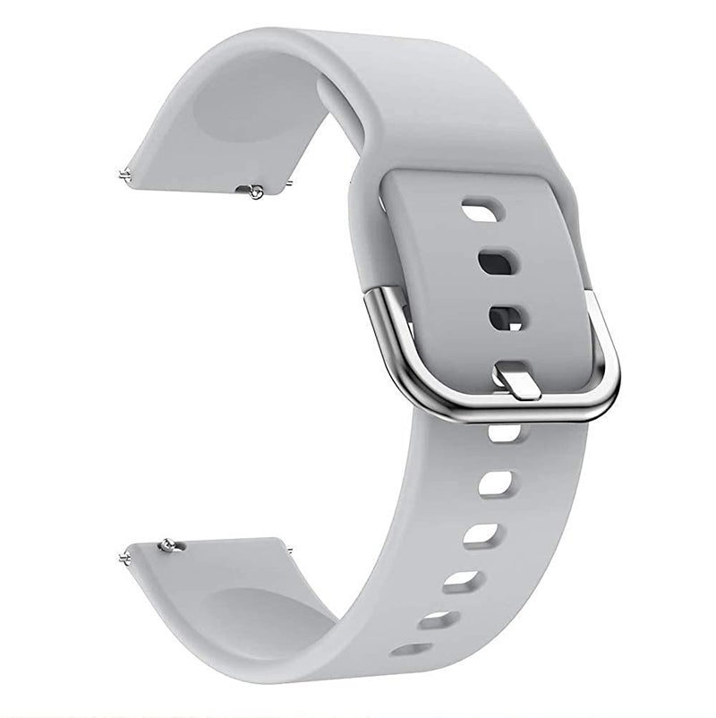HUMBLE Silicone 19mm Replacement Band Strap with Metal Buckle Compatible with Noise Colorfit Pro 2, Storm Smart Watch & Watches with 19mm Lugs (Grey) - Image 1