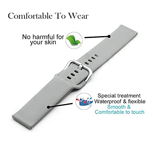 HUMBLE Silicone 19mm Replacement Band Strap with Metal Buckle Compatible with Noise Colorfit Pro 2, Storm Smart Watch & Watches with 19mm Lugs (Grey) - Image 2