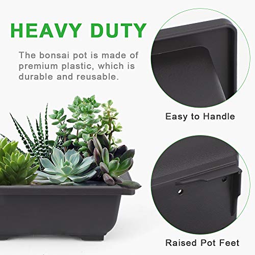 GROWNEER 6 Packs 6.5 Inch Bonsai Training Pots with Drainage Humidity Trays, Bonsai Tree Kits with 1 Repotting Mat, Growing Planter for Garden, Yard, Balcony, Office, Indoor, Outdoor - Image 4