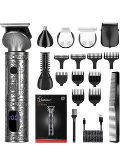 Hatteker Hatteker Beard Trimmer Kit for Men, Women Professional Hair Clipper Trimmer T-Blade Trimmer Nose Trimmer Beard Hair Cuttint Kit Body Grooming Kit Cordless 6 in 1 