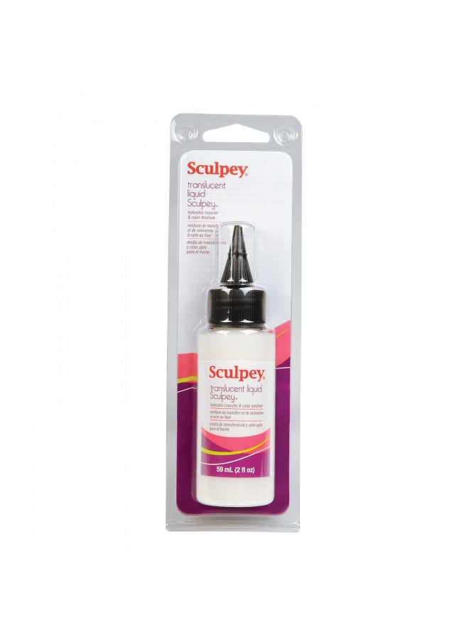 Polyform Liquid Sculpey Liquid Polymer Oven-Bake Clay, Translucent, 2 oz. bottle, Great for jewelry, holiday, DIY, mixed media, window clings, home décor and more! Great for beginners to artists!  - Image 1