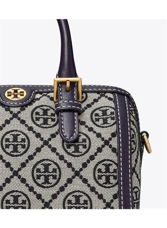 Tory Burch T Monogram Jacquard Barrel Petite Bag Tory Navy - Image 4