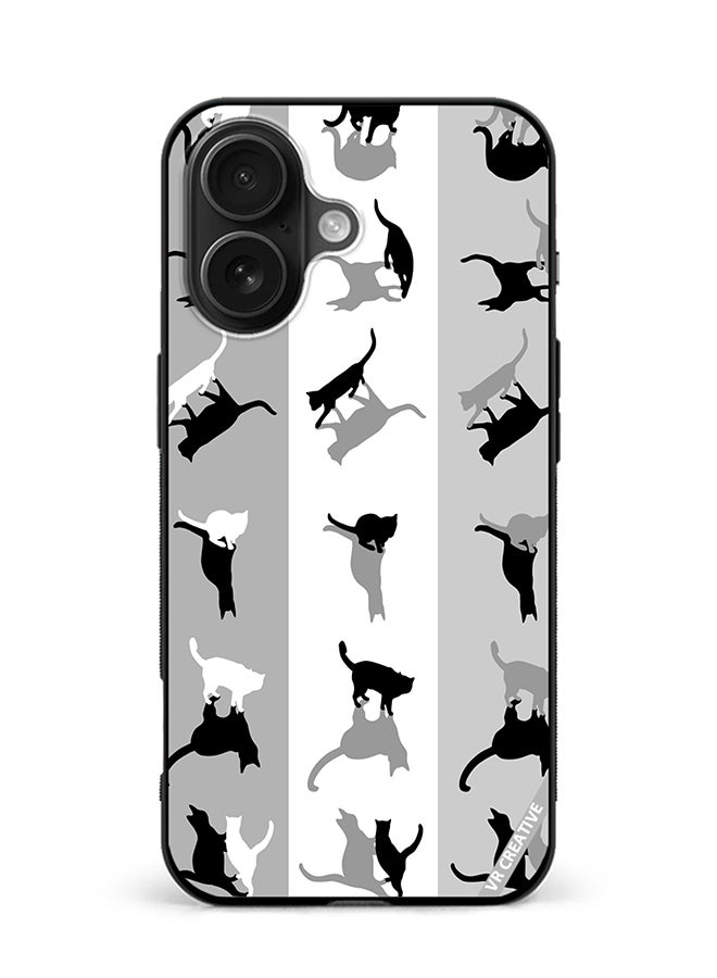 Protective Case Cover For Apple iPhone 16 Plus Cats Spook Design Multicolour