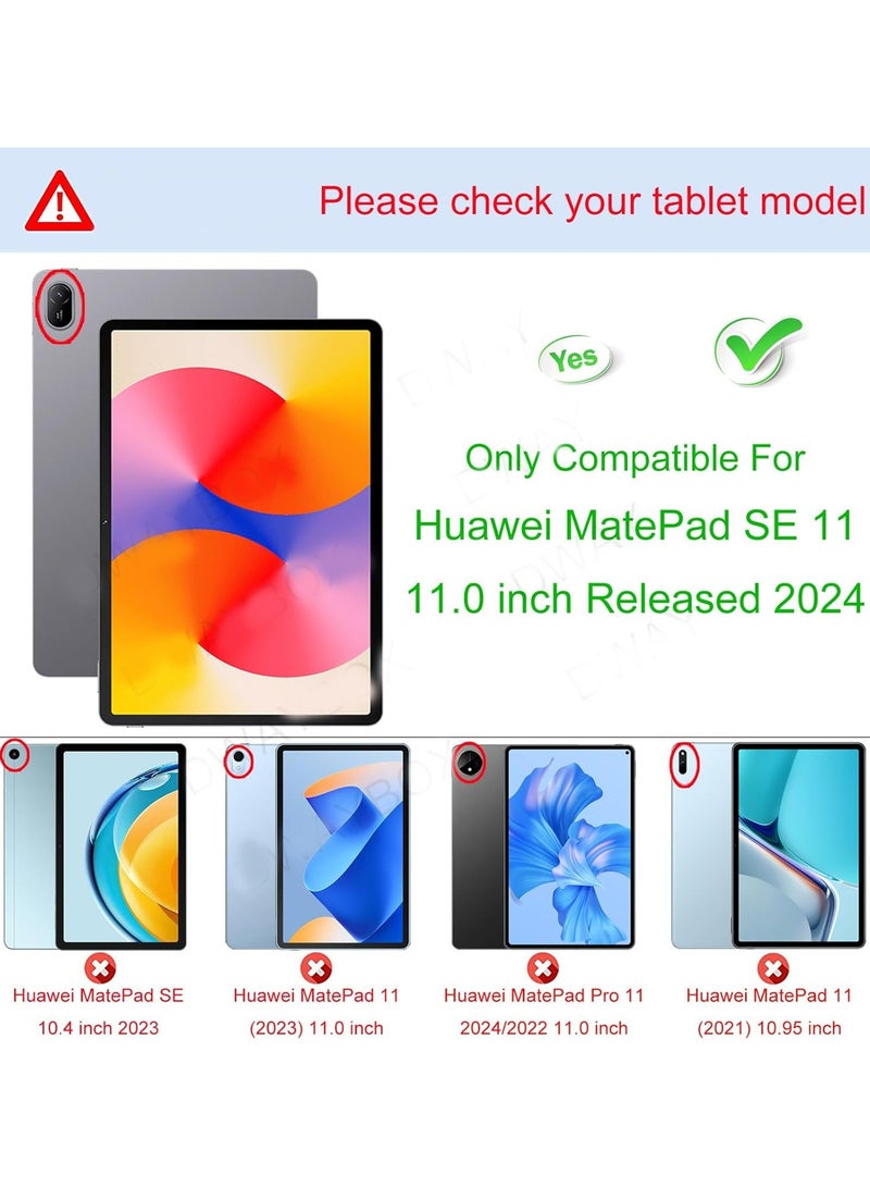 Case for Huawei MatePad SE 11 inch Released 2024, Shockproof Impact Resistant Flexible Cover, Anti-Scratch Transparent Clear TPU Protective Shell -Clear - Image 2