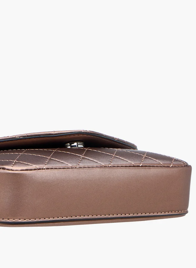 Celeste Quilted Crossbody Bag with Chain Strap and Flap Closure