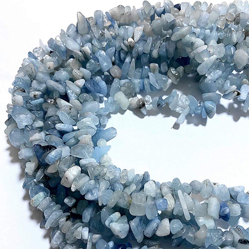 PLTbeads 58mm Natral Healing Gemstone Waist Bracelets Necklace Kit Irregular Stone DIY Crafts Design Jewelry Making 1 Strand per Bag Approxi 34 inch Aquamarine Chips