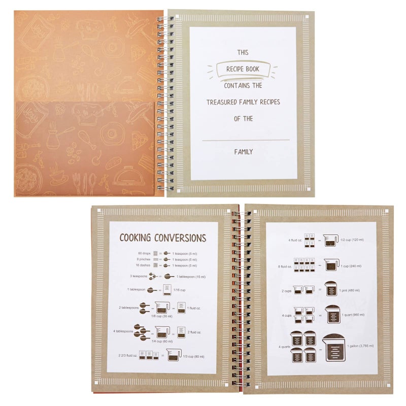 Pipilo Press Family Recipe Book To Write In, Spiral Bound DIY Make Your Own Cookbook with 90 Pages (Blank Inside, 6.5 x 8.2 In) - Image 5