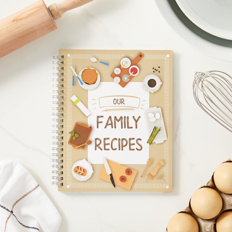 Pipilo Press Family Recipe Book To Write In, Spiral Bound DIY Make Your Own Cookbook with 90 Pages (Blank Inside, 6.5 x 8.2 In) - Image 2