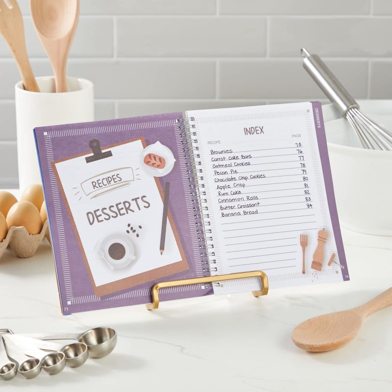 Pipilo Press Family Recipe Book To Write In, Spiral Bound DIY Make Your Own Cookbook with 90 Pages (Blank Inside, 6.5 x 8.2 In) - Image 3