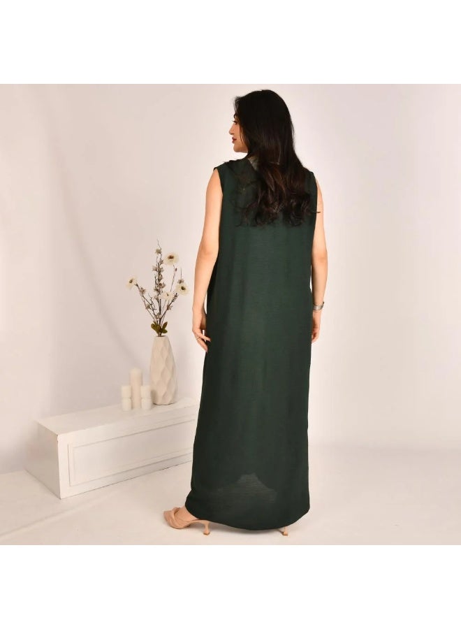 beyond abaya olive green dress - Image 3