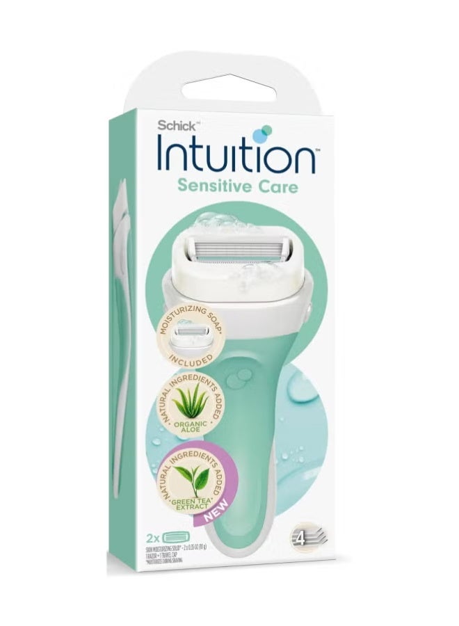 schick INTUITION Schick Sensitive Care Kit, with Organic Aloe and Green Tea Extract - Image 1