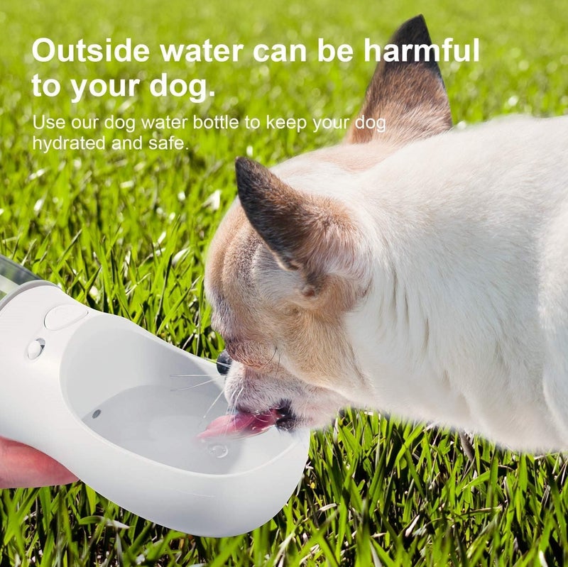 Deyace Dog Water Bottle, Leak Proof Portable Pet Water Bottles for Dogs, Puppy Water Dispenser with Drinking Feeder for Travel (Milk White 12oz) - Image 5