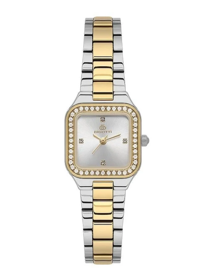 Bigotti Milano Bigotti - Quotidiano Women Watch | Stainless SteelBrass Case | Analog | Square Dial | Mineral Glass | Japanese Quartz | Water Resistant 30 Meters