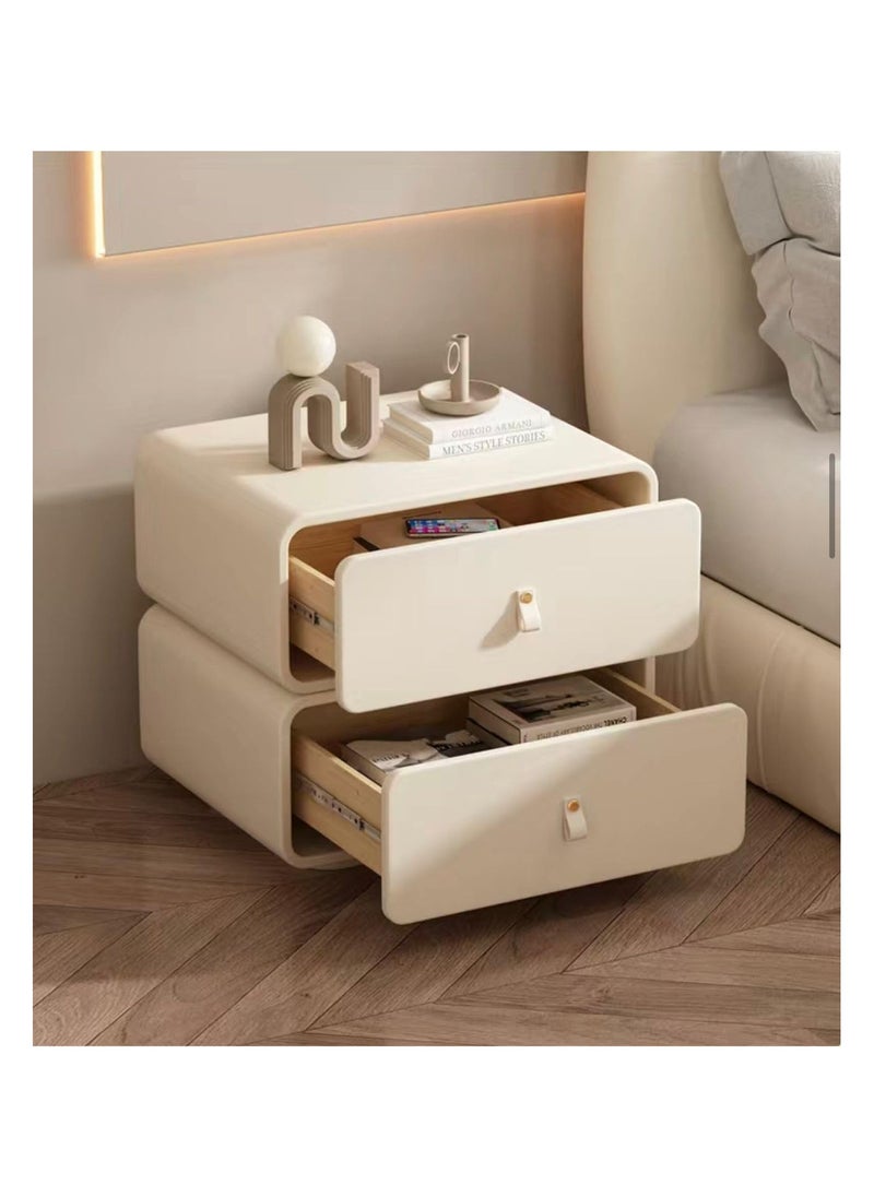 AWD - Nightstand Bedside Table, Modern Bedside Table with Two Drawers, Solid Wood Nightstand, Side Table for Bedroom - Image 1
