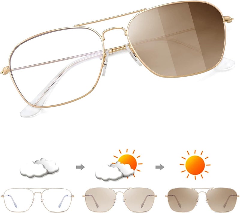 JM Aviator Blue Light Blocking Computer Glasses, Square Eye Protect Video Eyeglasses Anti Glare Men Women - Image 1