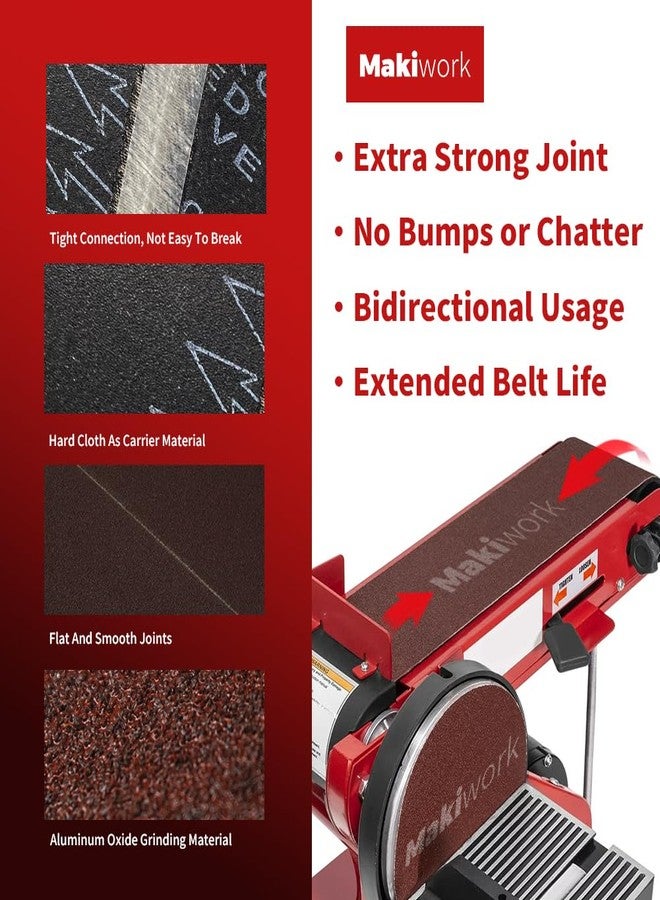 makiwork 100 x 915 mm Sanding Belts Set - 15-Pack with 80/120/150/240/400 Grits, Aluminum Oxide Abrasive Belts for Woodworking - Image 3