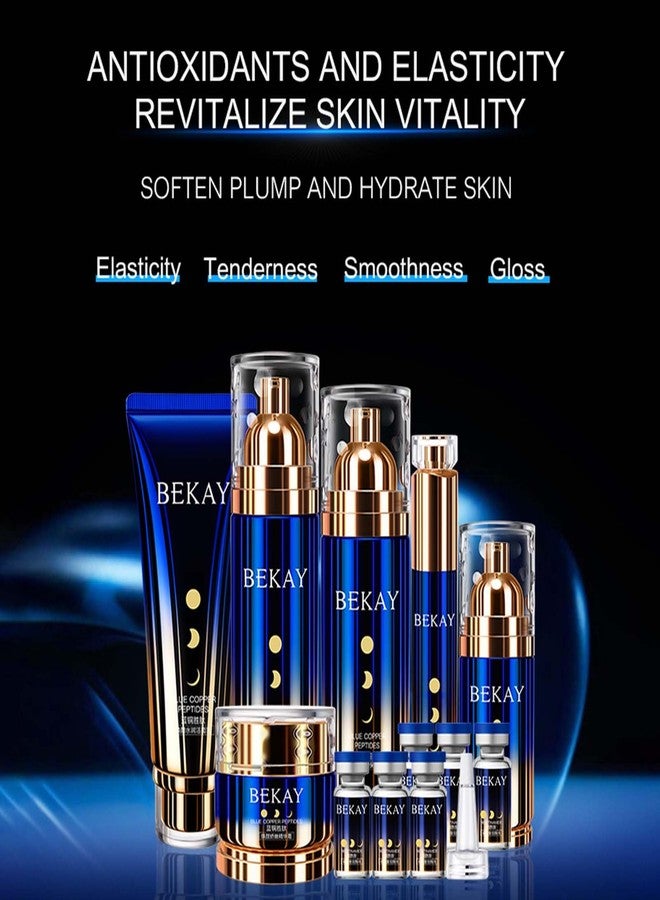 OKADY مجموعة بيكاي من الببتيد النحاسي الأزرق 12 قطعة/ نحاس أزرق، تيتانيوم، حمض الهيالورونيك، أسيتيل هيكساببتيد-8 مجموعة العناية بالبشرة بحجم كامل - Image 2