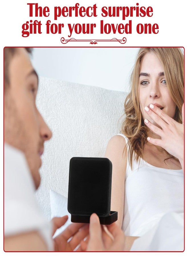 JaGely 6 Pcs Jewelry Gift Boxes for Bracelets Black Velvet Bracelet Bangle Boxes 3.5x3.5x1.6 Inch Women Small Jewelry Storage Case Organizer for Birthday Wedding Proposal Anniversary, Black - Image 3