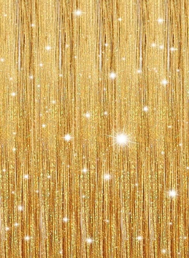 Boulevar Hair Tinsel Glitter Hair Extensions Sparkling Tinsel Hair Color Party Highlights Glitter Hair Bling Strands for Party Hair,Tinsel Straight Hair Accessories for Women Girls - Image 1
