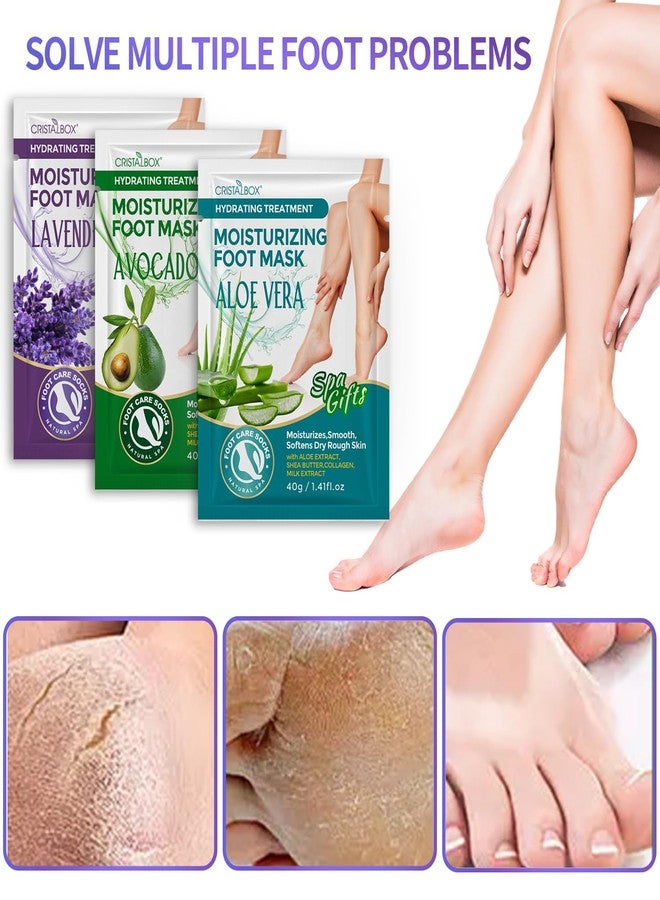 Cristalbox 5 Pack Moisturizing Foot Mask,Hydrating Foot Masks for Dry Cracked Feet,Moisturizing Socks Dry Skin Moisturizer for Soft and Smooth Touch Feet,Foot Care Spa Gifts for Women Men Mothers Day Gifts - Image 5