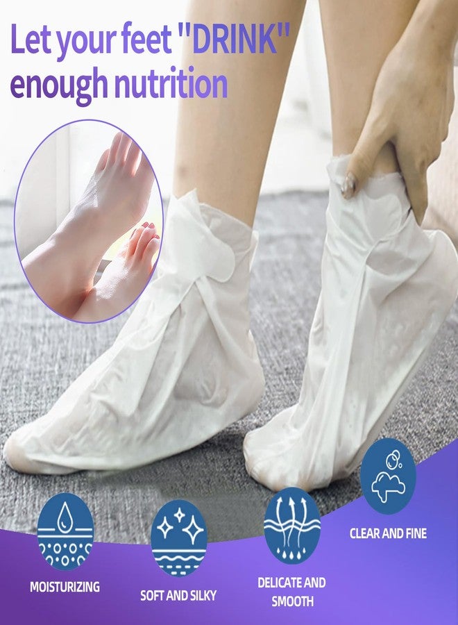 Cristalbox 5 Pack Moisturizing Foot Mask,Hydrating Foot Masks for Dry Cracked Feet,Moisturizing Socks Dry Skin Moisturizer for Soft and Smooth Touch Feet,Foot Care Spa Gifts for Women Men Mothers Day Gifts - Image 2