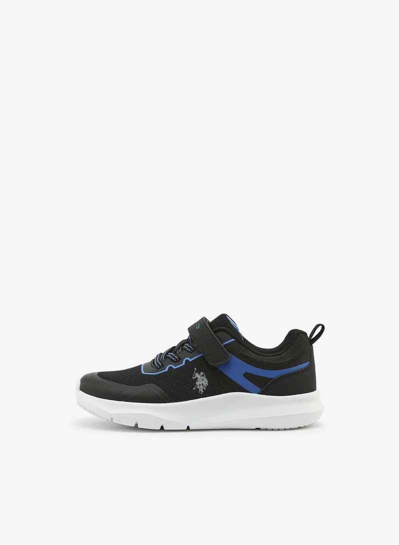 U.S. Polo Assn. black Kids Black Low-Top Casual Sneakers with Velcro Strap - Sleek Everyday Style and Comfort for Effortless Wear for Kids | Best Price UAE