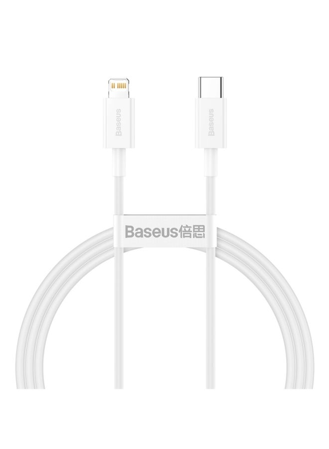Baseus USB-C to Lightning Fast Charging Data Cable for Apple Device White - Image 1