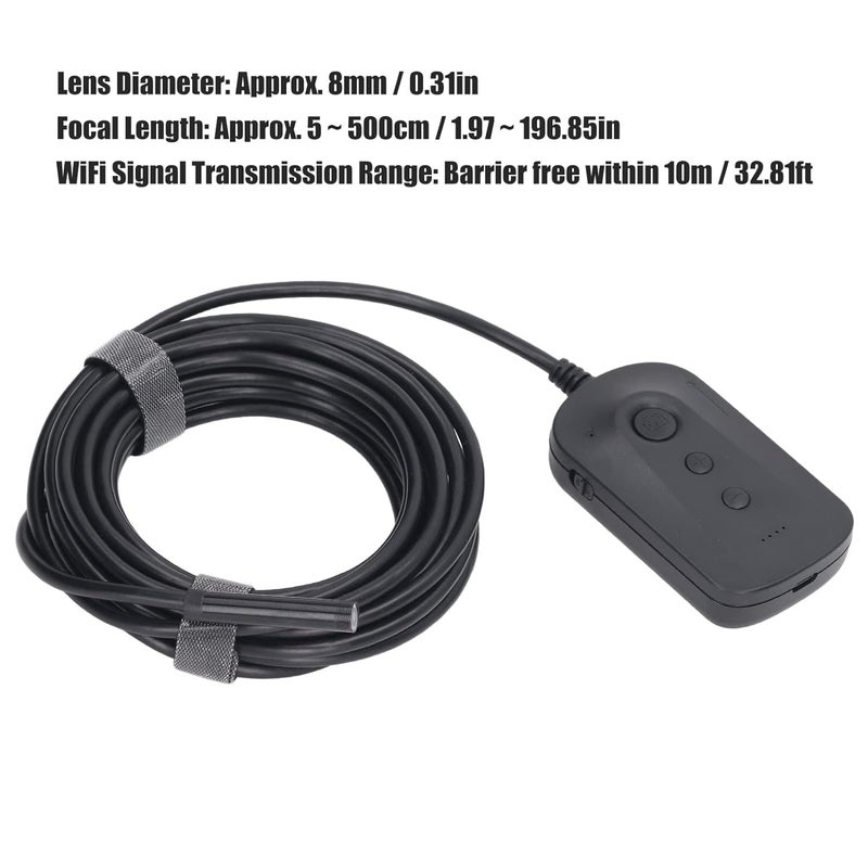 8mm IP67 Probe for Pipeline Maintenance and Automobile Repair - WiFi Endoscope Inspection Camera with 5MP Auto Focusing Lens - Digital Industrial Borescope, 6 Adjustable LEDs - Image 5
