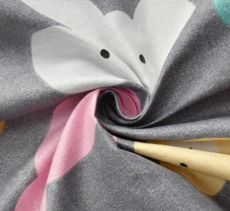 Prince Handloom 200 TC 100 Polycotton Cartoon Printed Supersoft Bedsheet Kids Room Elastic Fitted Single Bed with 2 Pillow Covers SoftBreathable Wrinkel Free 48x72 Inches Grey  - Image 5