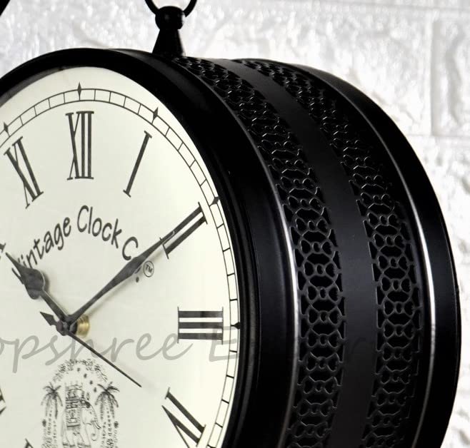 Vintage Clock Handcrafted Double Side Wall Clock 1 Year Warranty / 65700-12-RR - Image 4