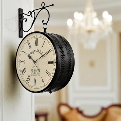 Vintage Clock Handcrafted Double Side Wall Clock 1 Year Warranty / 65700-12-RR - Image 5