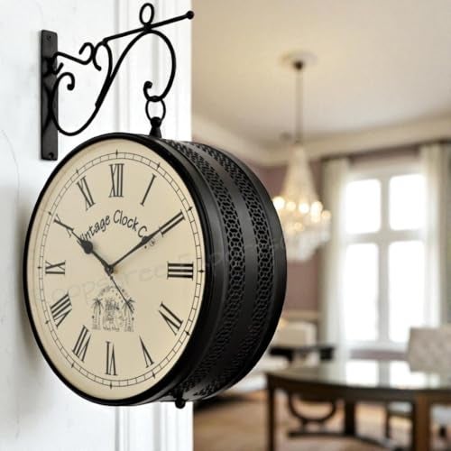 Vintage Clock Handcrafted Double Side Wall Clock 1 Year Warranty / 65700-12-RR - Image 3