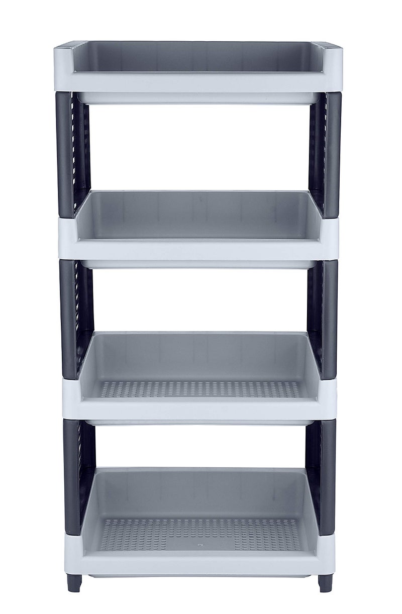 Sonal - Viva Multipurpose Plastic Rack for Kitchen, Office and General Use - Self Standing Rack (Grey Color) (4 Tier) - Image 2