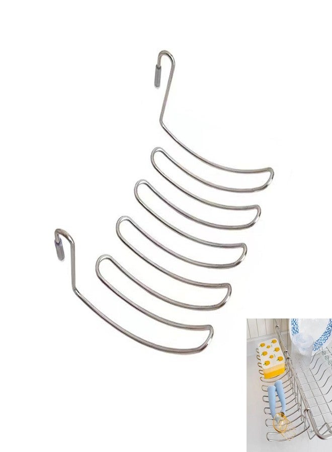 ArrErr Kitchen Sponge Holder Kitchen Sink Caddy Organizer Attach to Standard Dish Drying Rack Hanging Drip Tray for Zero Scratch Scrub Sponge Dish Brush Set Bottle Brush Dishwashing Block Soap Bar - Image 1