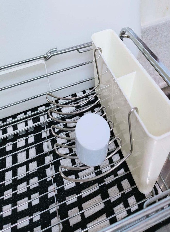 ArrErr Kitchen Sponge Holder Kitchen Sink Caddy Organizer Attach to Standard Dish Drying Rack Hanging Drip Tray for Zero Scratch Scrub Sponge Dish Brush Set Bottle Brush Dishwashing Block Soap Bar - Image 4