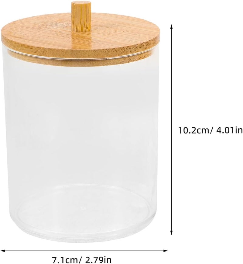 Cotton Swab Holder Organizer Set with Lid, Acrylic Bathroom Cotton Swab Jars and Makeup Pad Storage Canisters, Countertop Vanity Organizer for Bathroom Accessories, 4pcs Set - Image 2